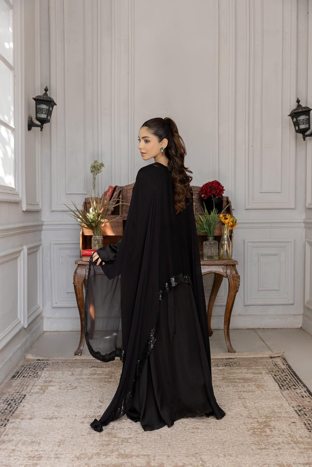 Black Dahlia Sequin Abaya