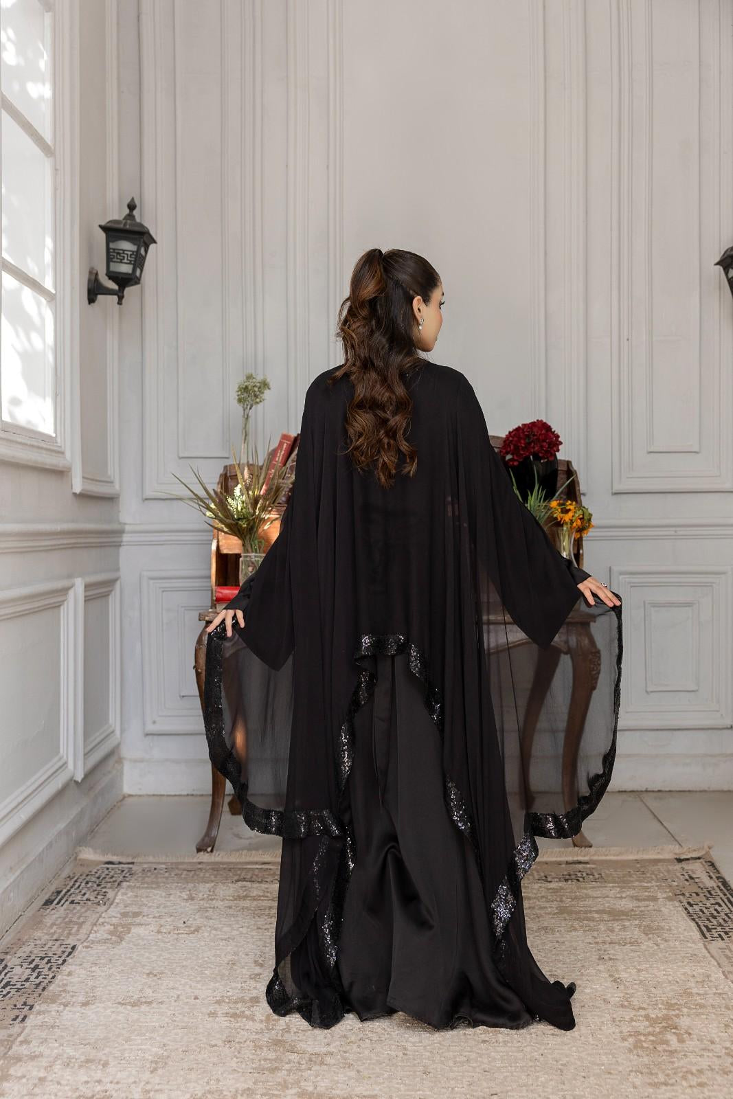 Black Dahlia Sequin Abaya