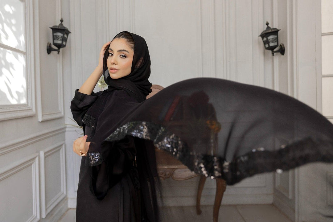 Black Dahlia Sequin Abaya