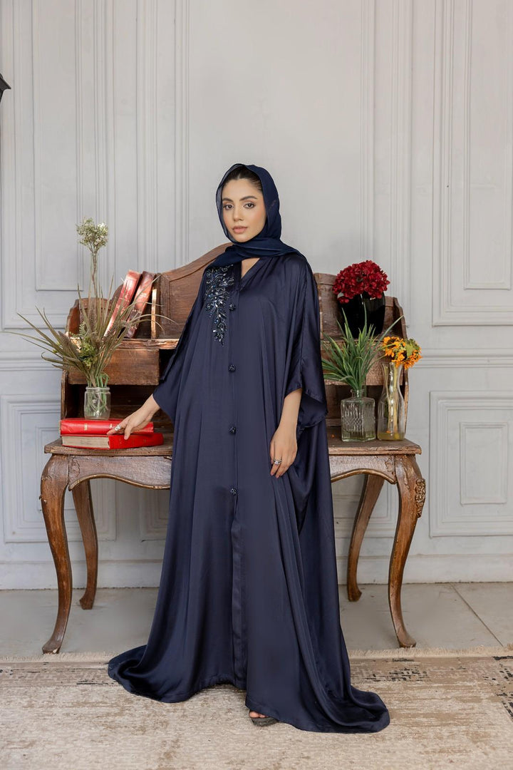Navy Embellished Abaya