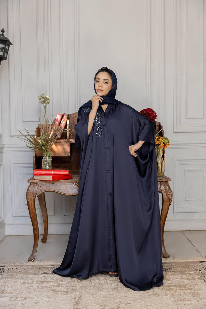 Navy Embellished Abaya