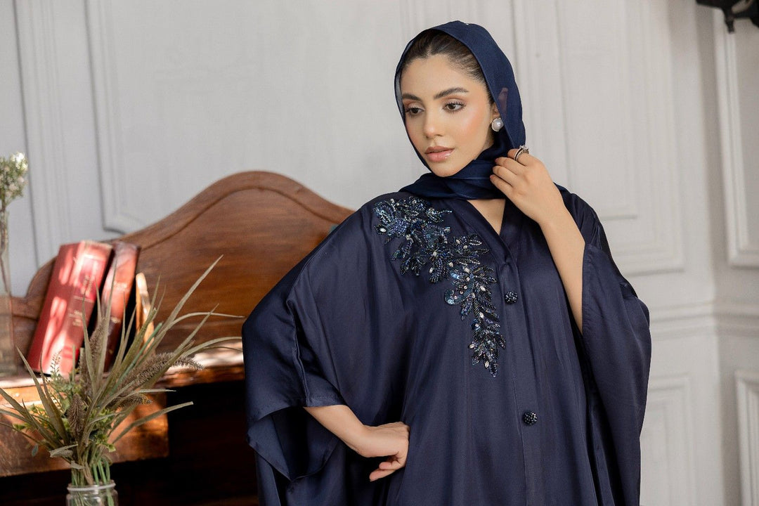 Navy Embellished Abaya