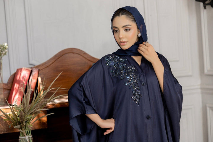 Navy Embellished Abaya