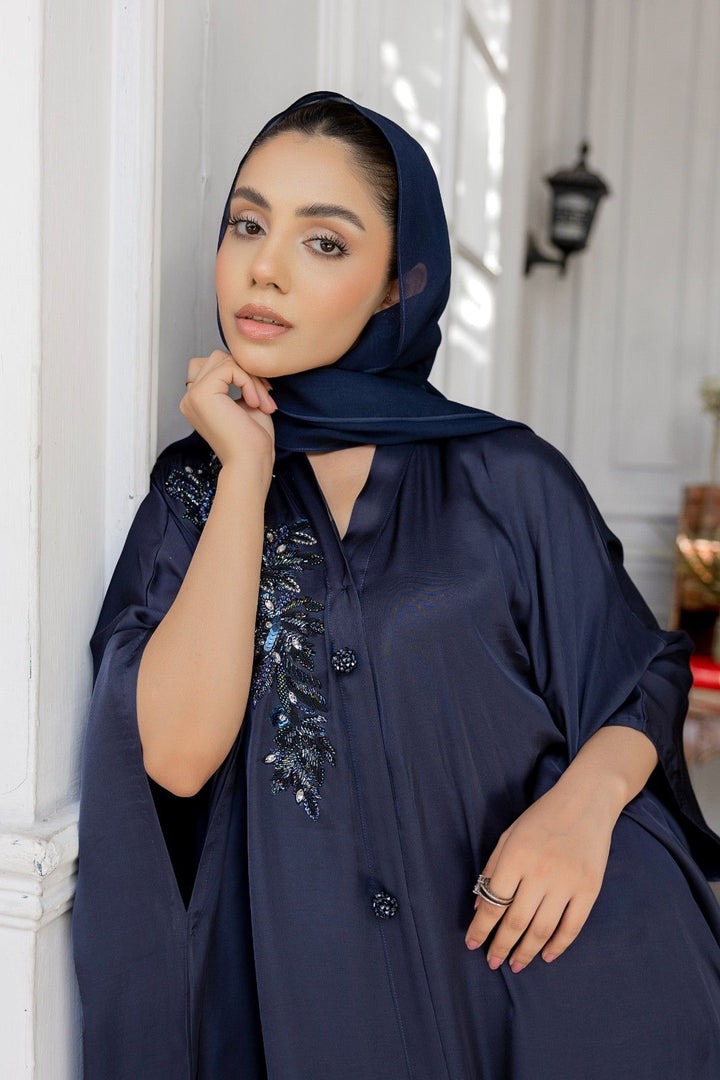 Navy Embellished Abaya