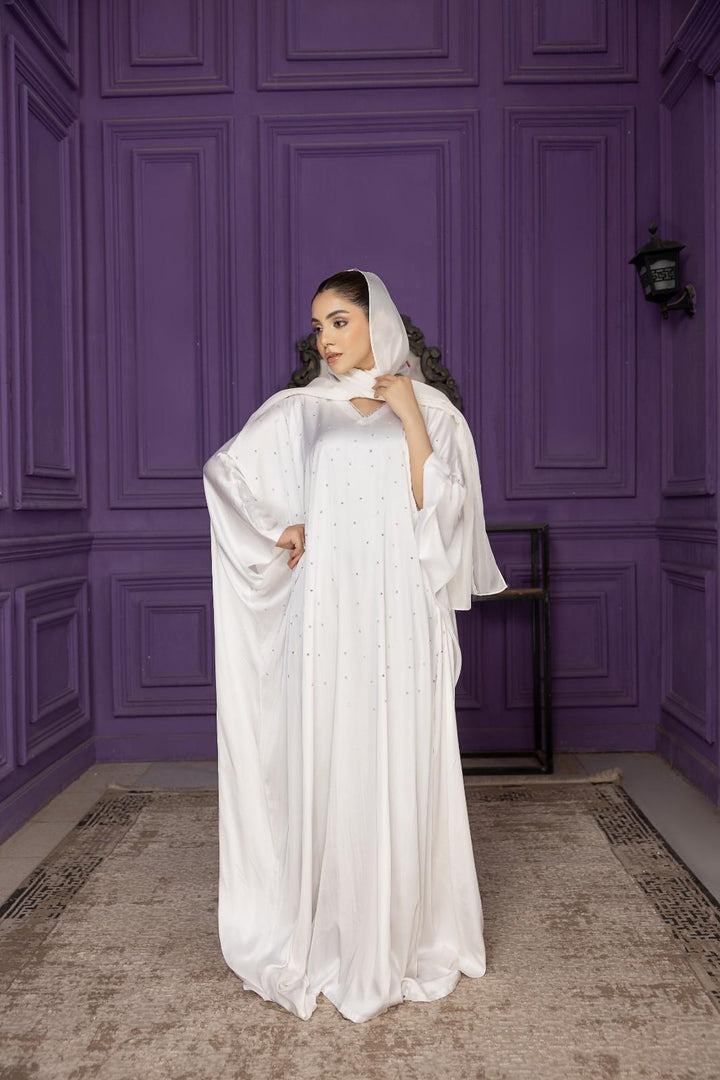 White Moon Pearl Abaya