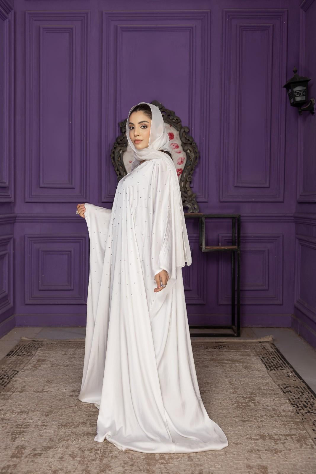 White Moon Pearl Abaya
