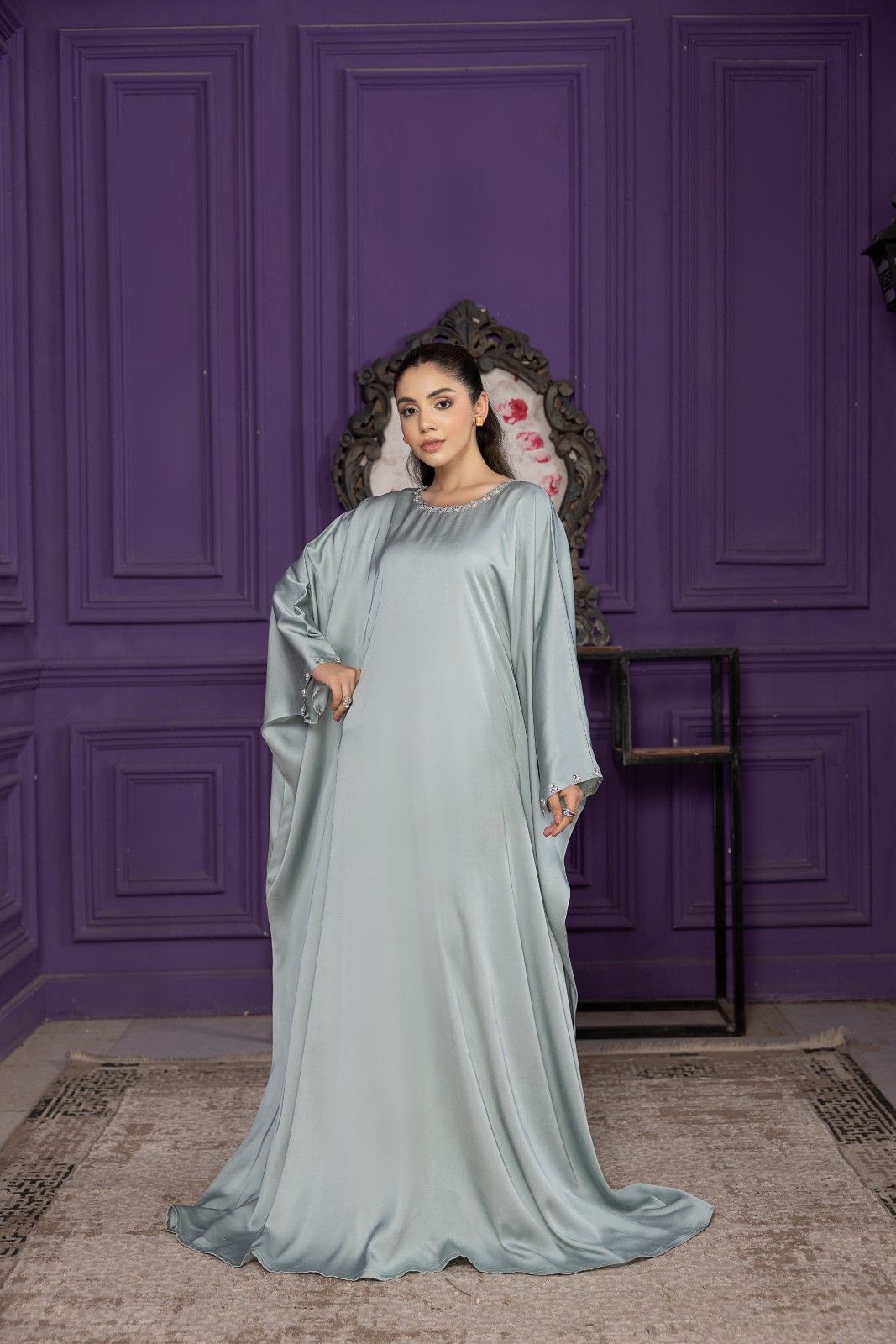 Frosted Sage Luxe Abaya
