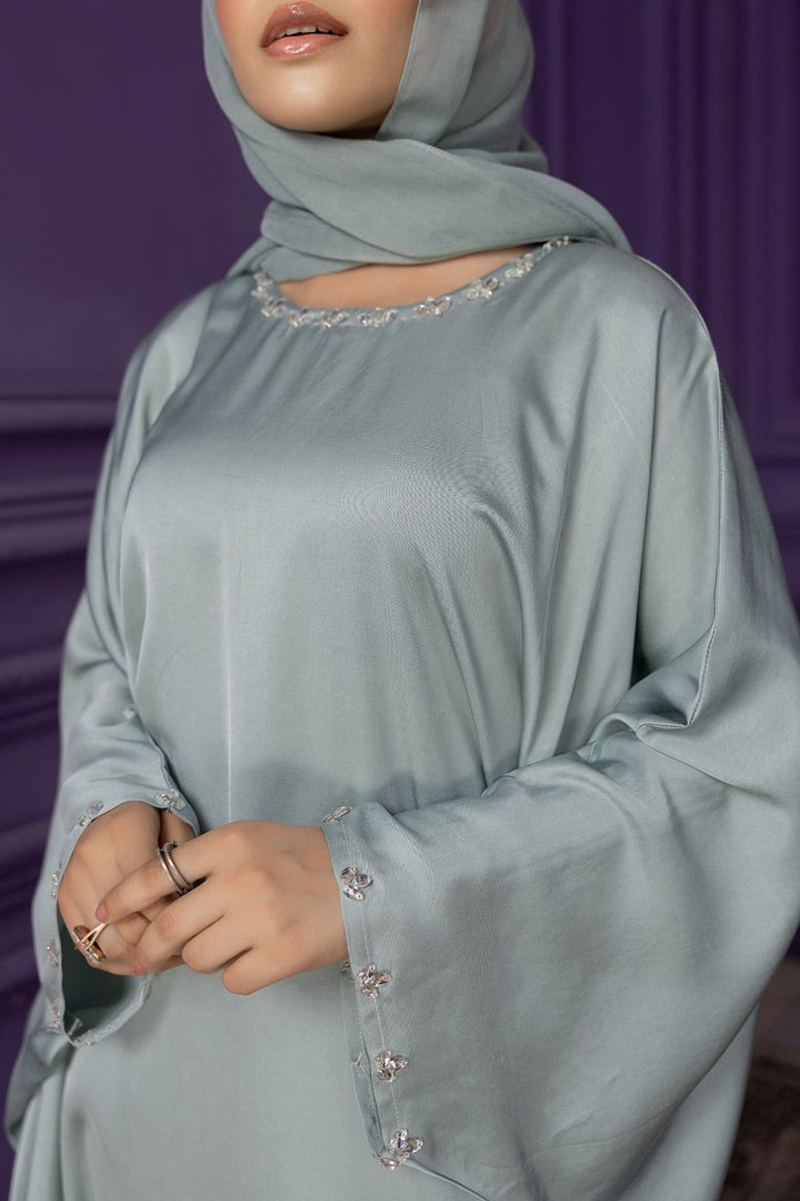 Frosted Sage Luxe Abaya