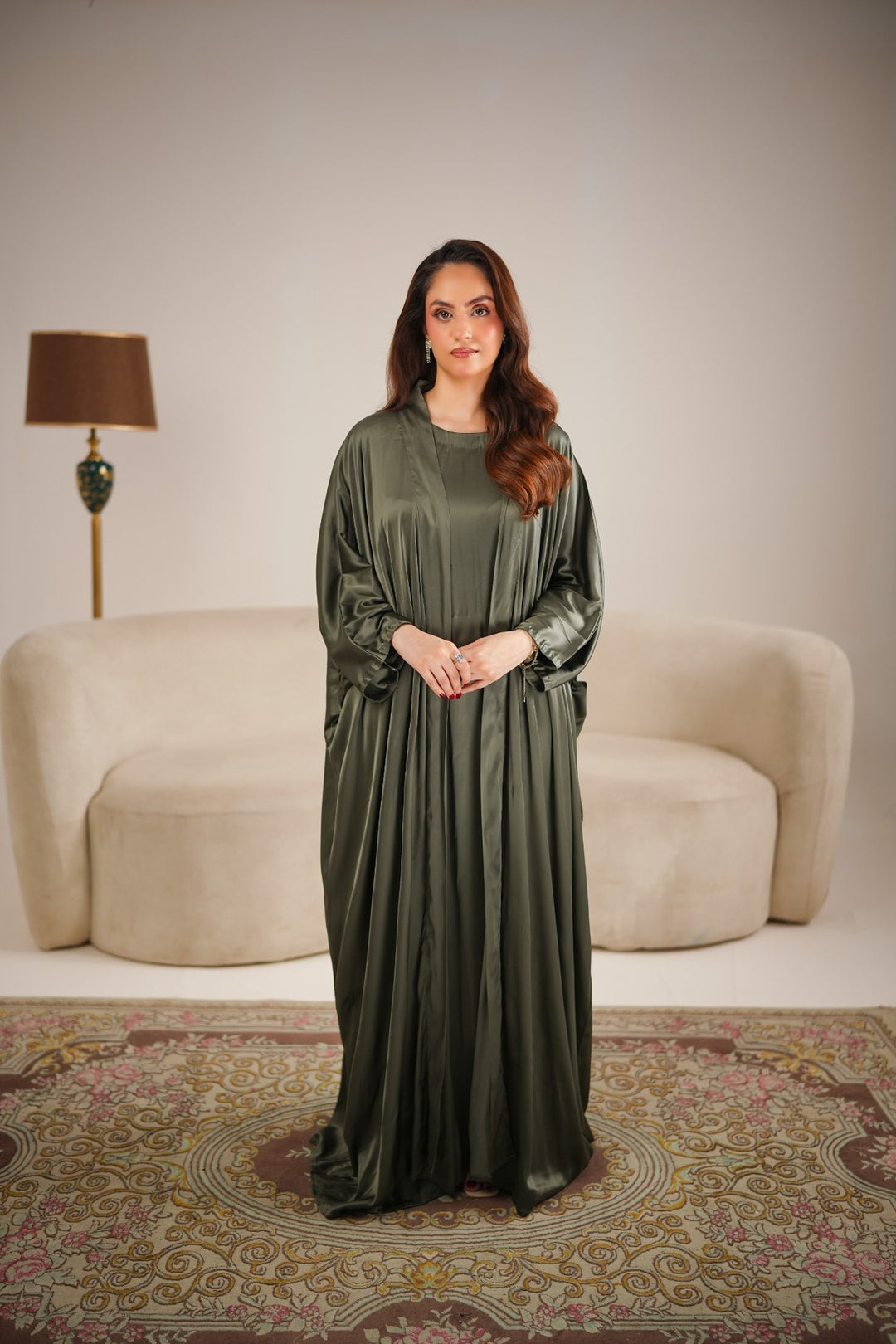 Layered Olive Abaya