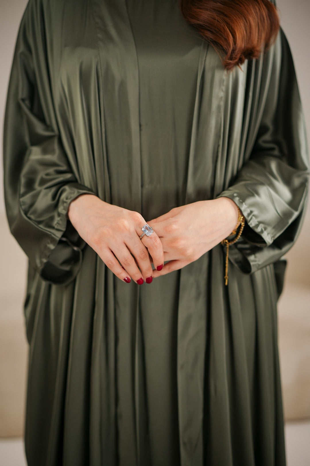 Layered Olive Abaya