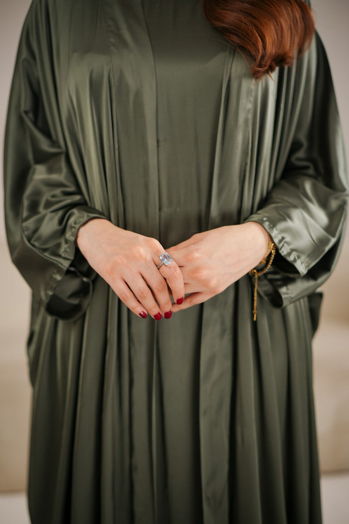 Layered Olive Abaya