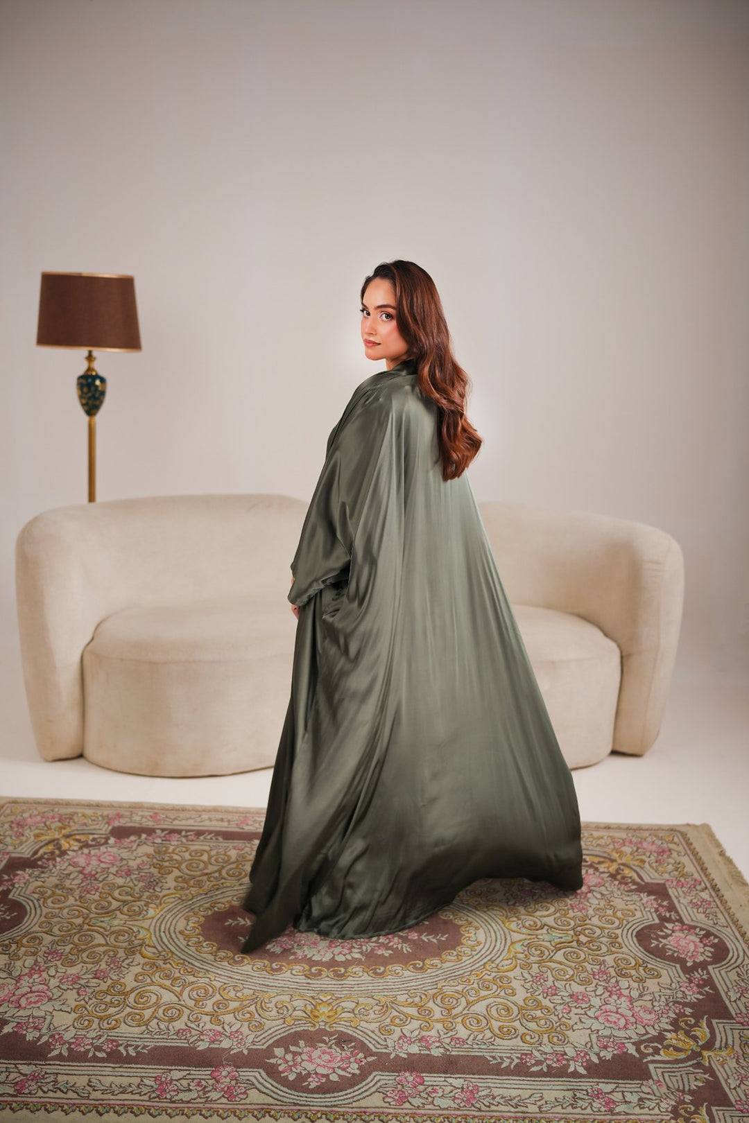 Layered Olive Abaya