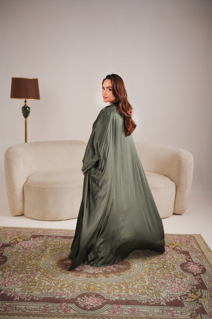 Layered Olive Abaya